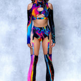 Prism Crack Flared Bikini Chaps