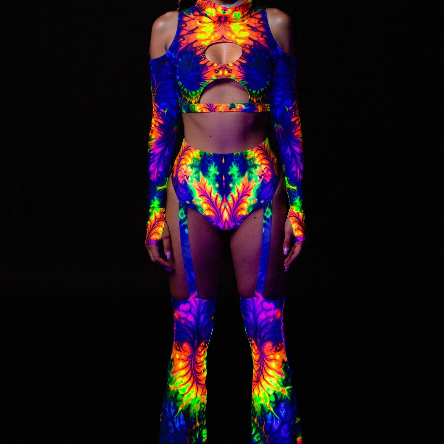 To Dye For Flared Bikini Chaps Rainbow
