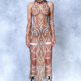 Oculus Mesh Keyhole Dress