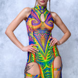 Fraktal-palooza Mesh Keyhole Leg Wraps Set