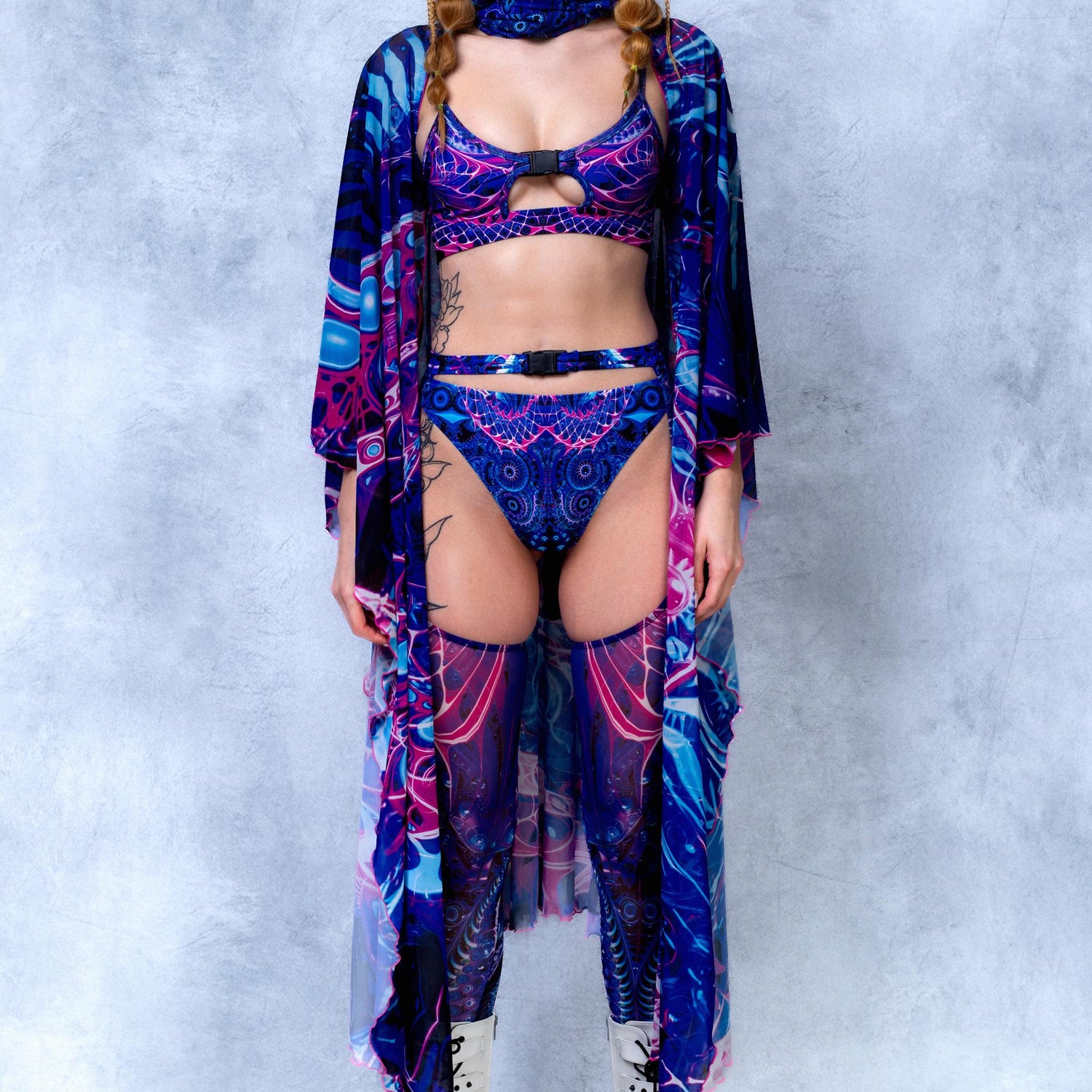 I Spy Buckle Mesh Chaps Purple