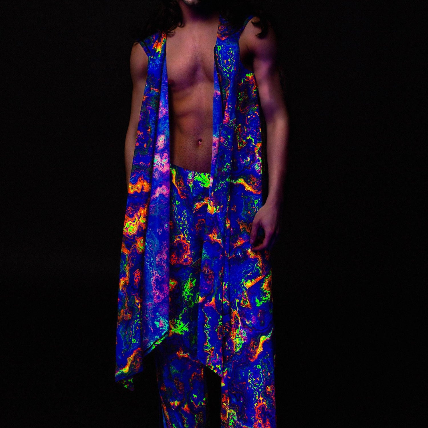 Melt Away Mesh Male Vest Set Blue, Pink