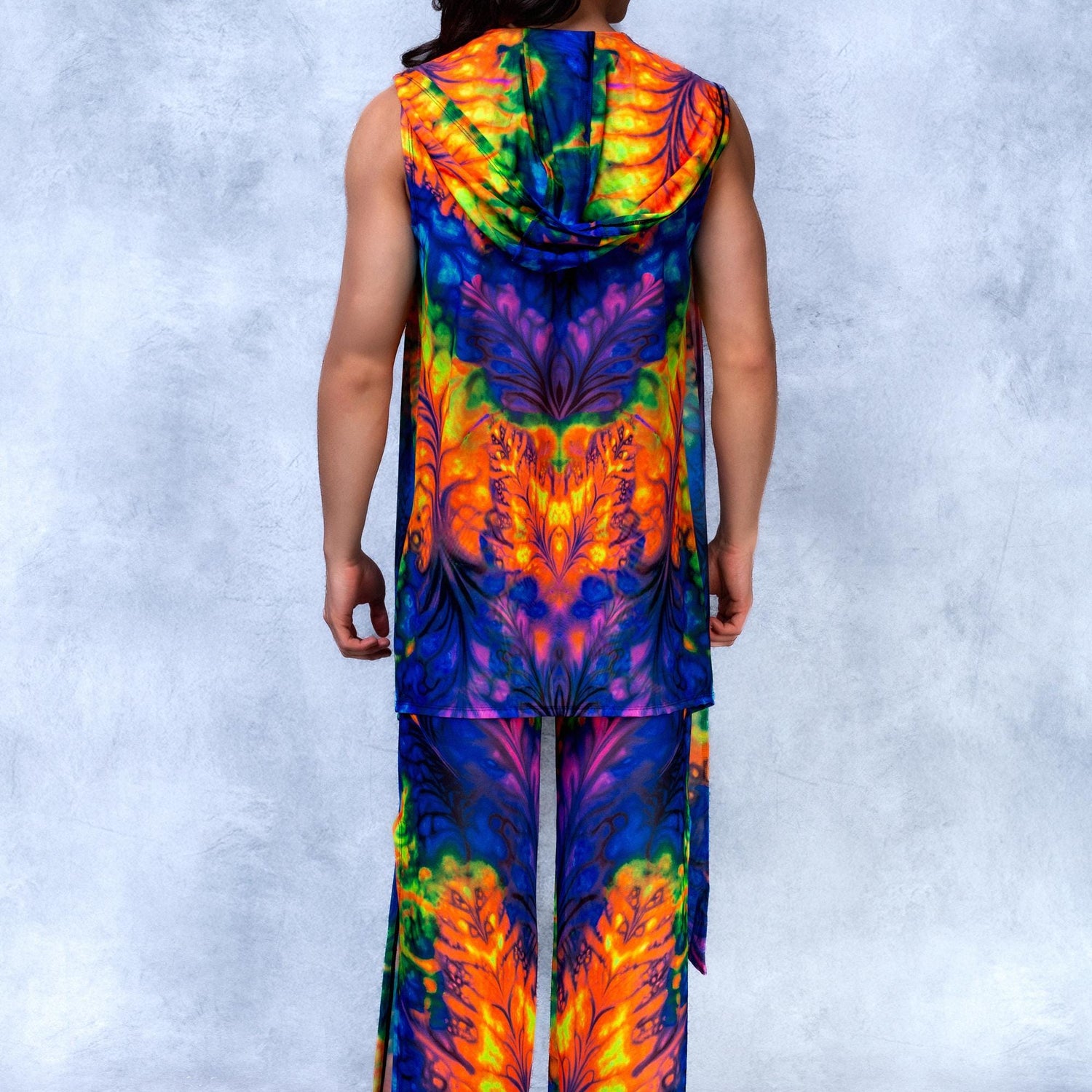 To Dye For Mesh Male Vest Set Blue, Pink