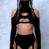 Just Black Cold Shoulder Set