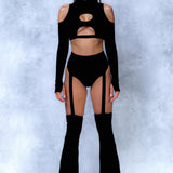 Just Black Flared Bikini Chaps