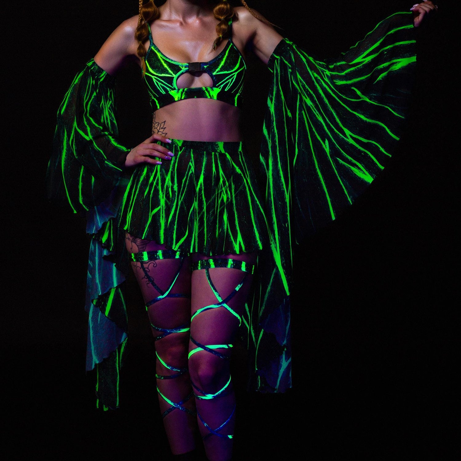 Acid Burst Buckle Top Green