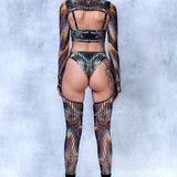 Trance Fusion Buckle Mesh Chaps Set