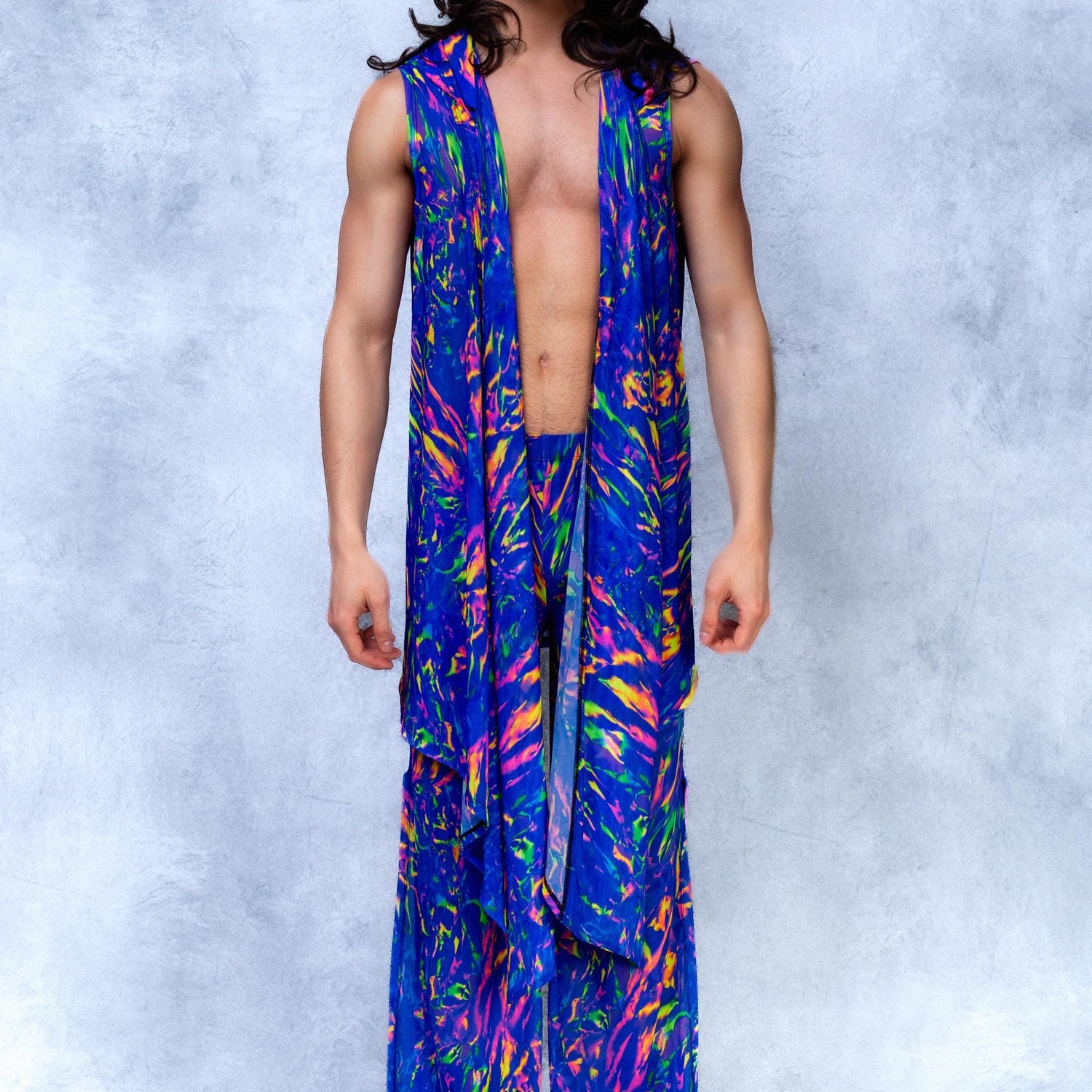 Dreamsicle Mesh Male Vest Set Blue, Pink