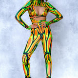 Fiery Flutter Open-Heart Costume