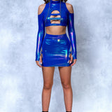 Luxe Polychrome Side Cut Skirt Set