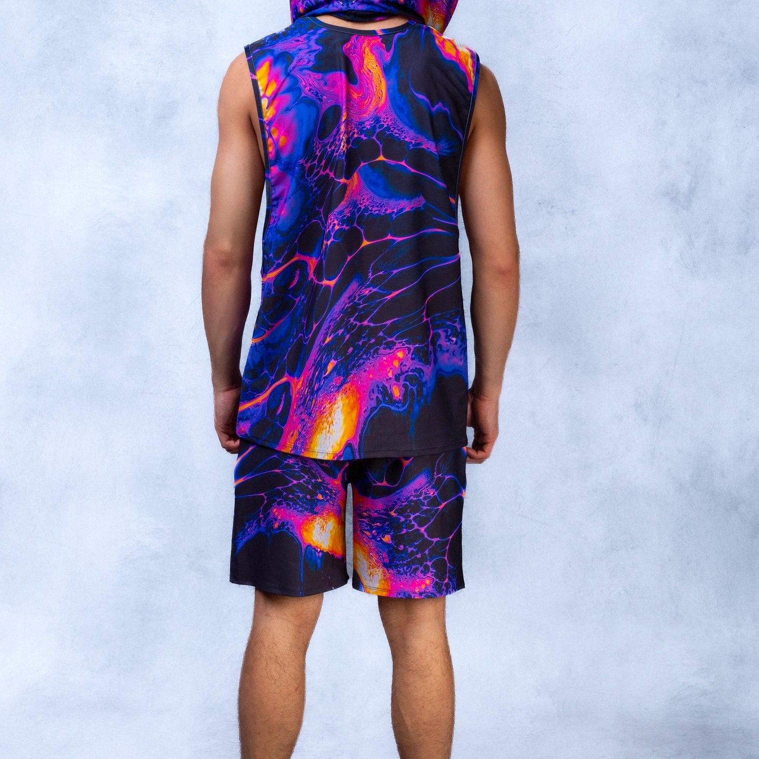 Molten-Toned Muscle Shorts Hooded Set Festival