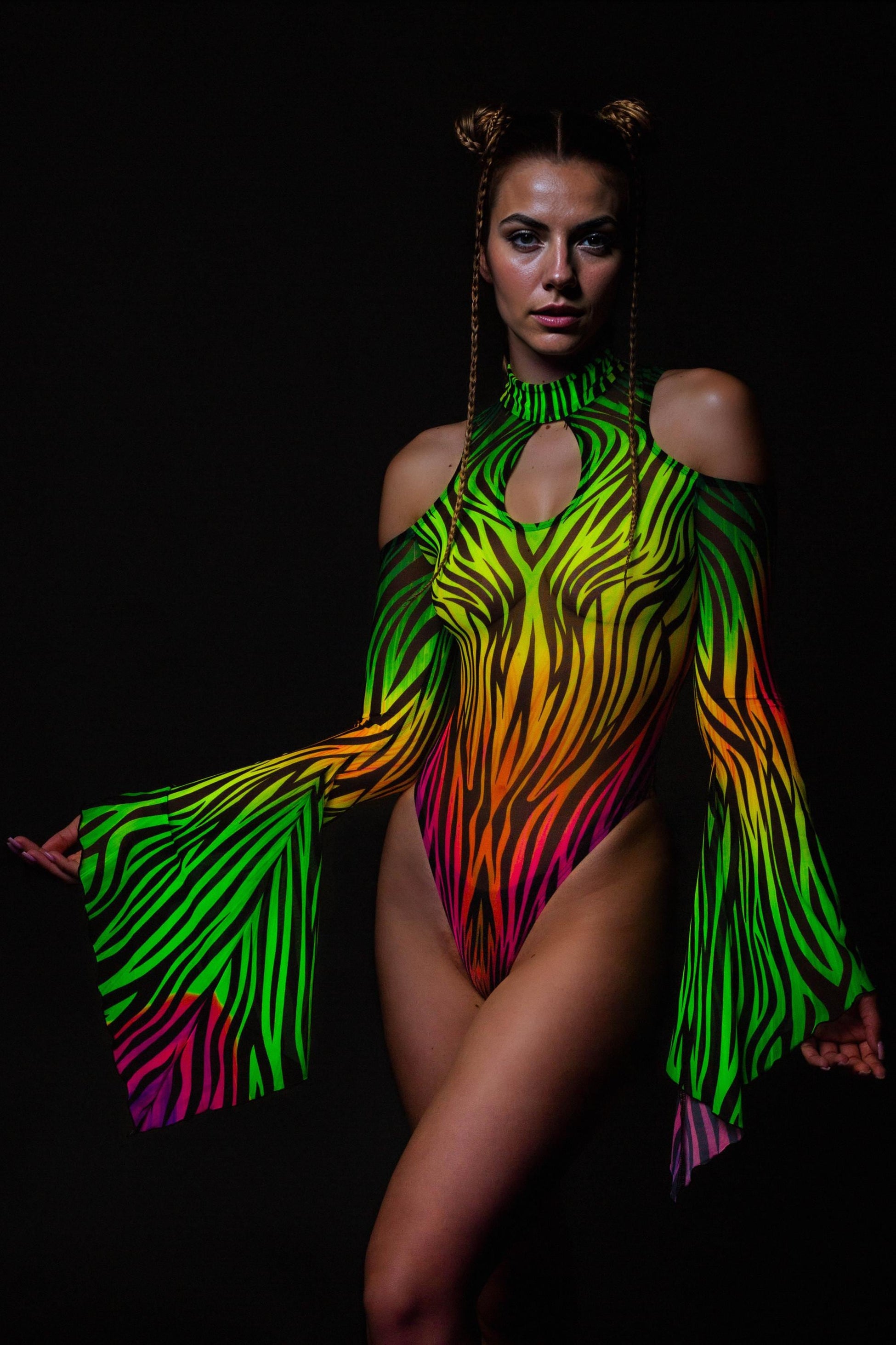 Lynx Mesh Teardrop Leotard 2