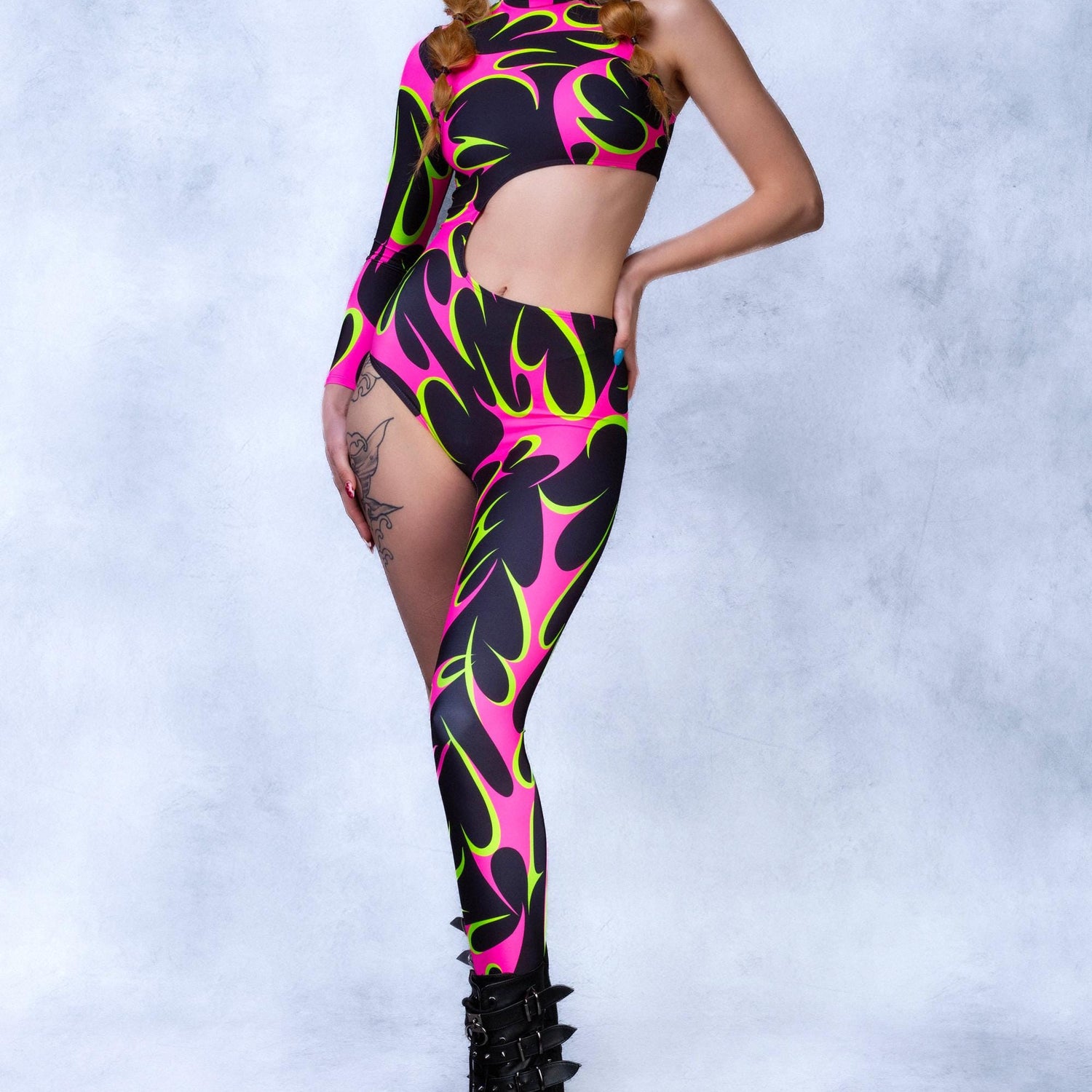 Solar Flash Asymmetrical Costume Lycra, UV Reactive