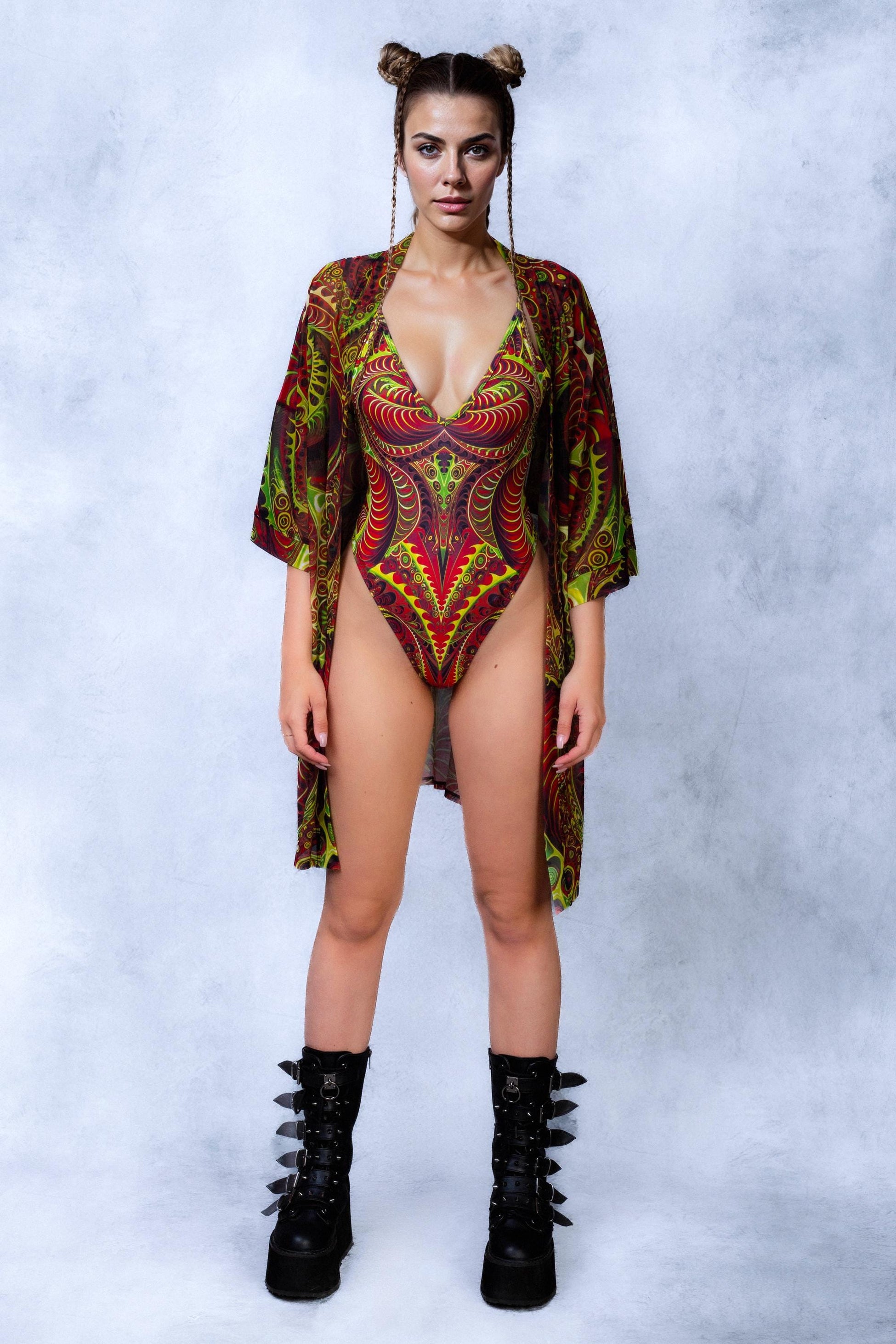 Optic Nerve V-neck Bodysuit 2