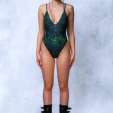 Green Empusa V-neck Bodysuit