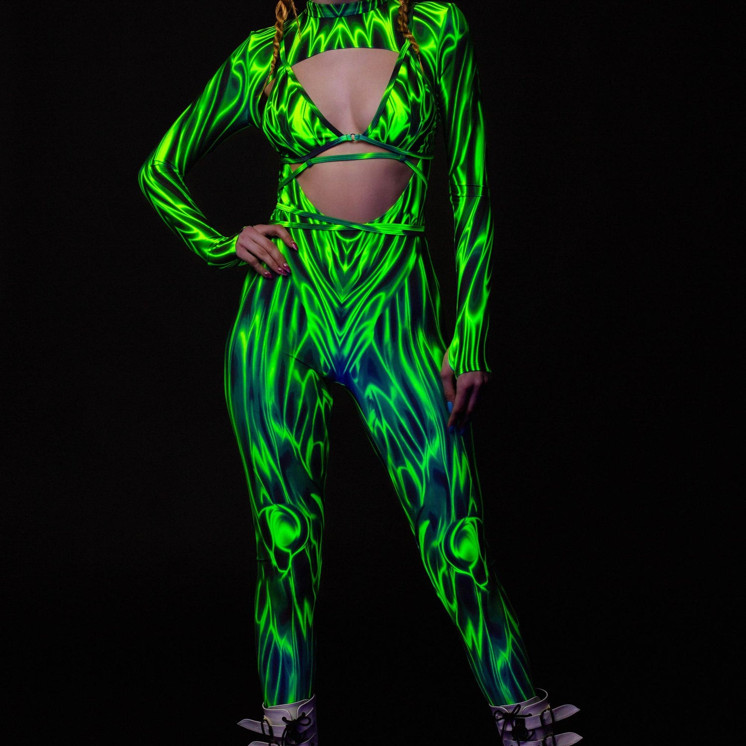 Toxic Brat Open-Heart Costume Green