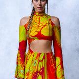 Flow Motion Bell Sleeve Dress