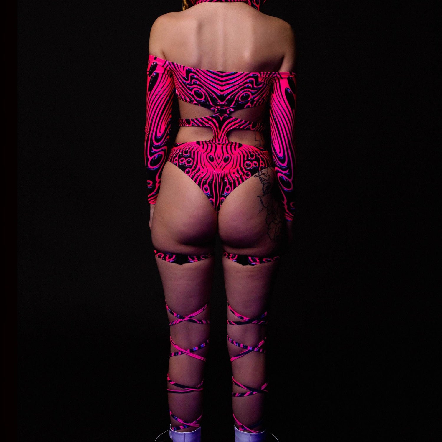 Halflife Cutout Bodysuit Lycra, UV Reactive