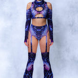 Deep Sea Phantom Cold Shoulder Top