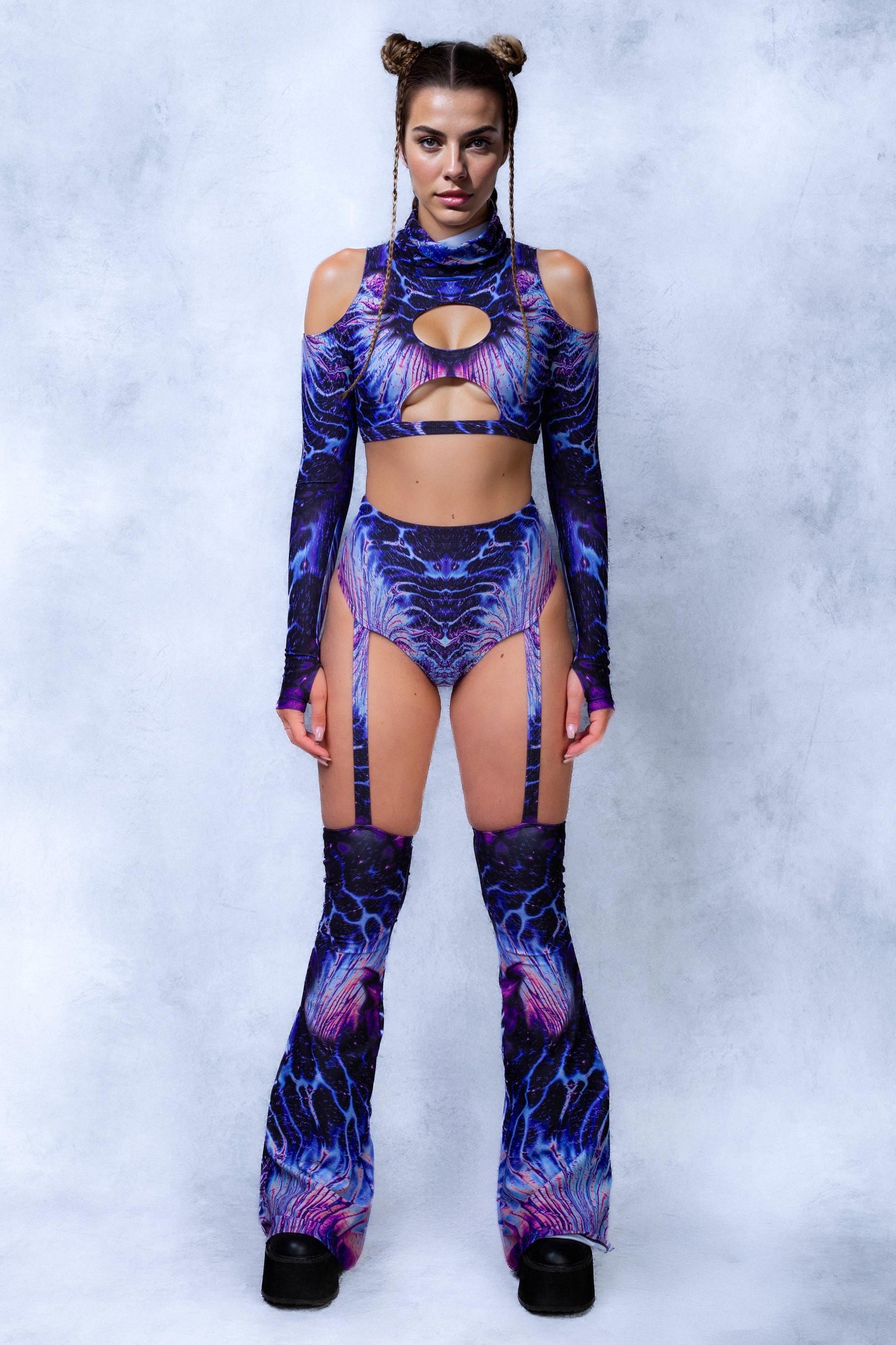 Deep Sea Phantom Cold Shoulder Top 2