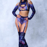 Deep Sea Phantom Cold Shoulder Top