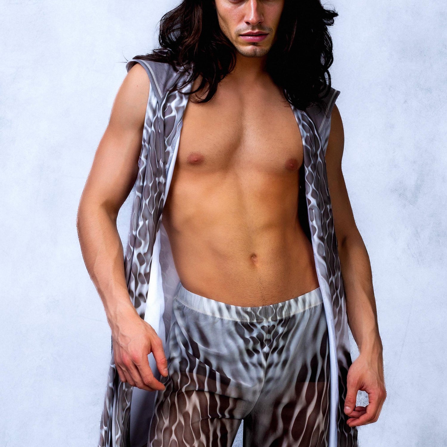 Stone Drop Male Vest Split Set
