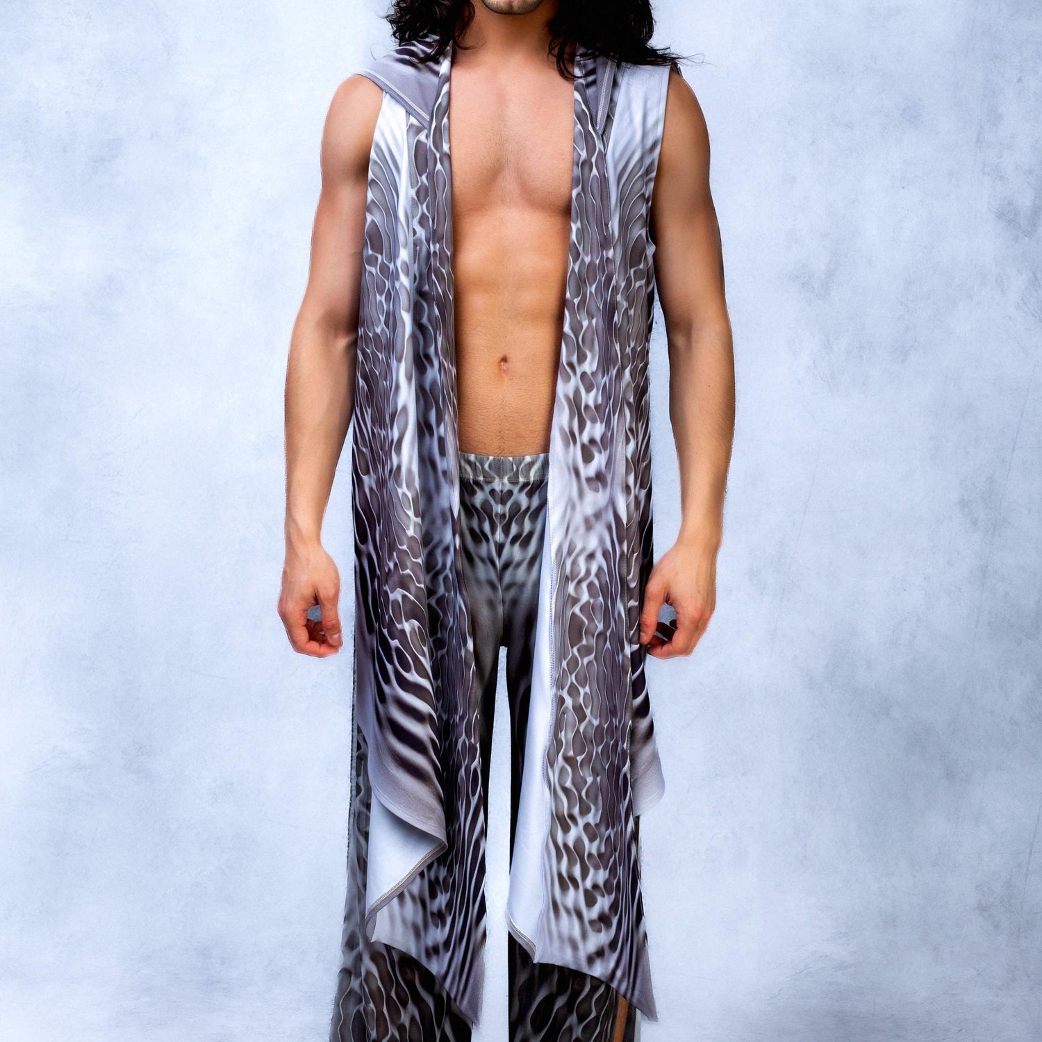 Stone Drop Male Vest Split Set Festival