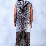 Stone Drop Mesh Male Split Pants