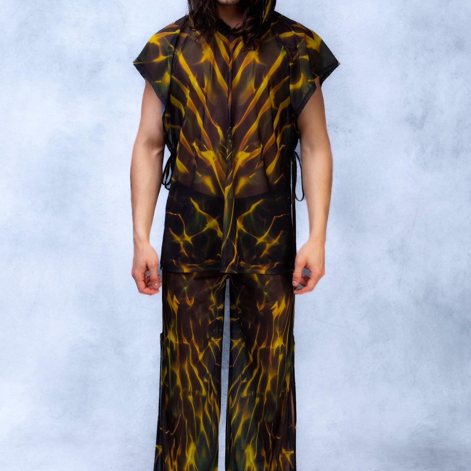 Toxicant	Mesh Male Split Pants Yellow