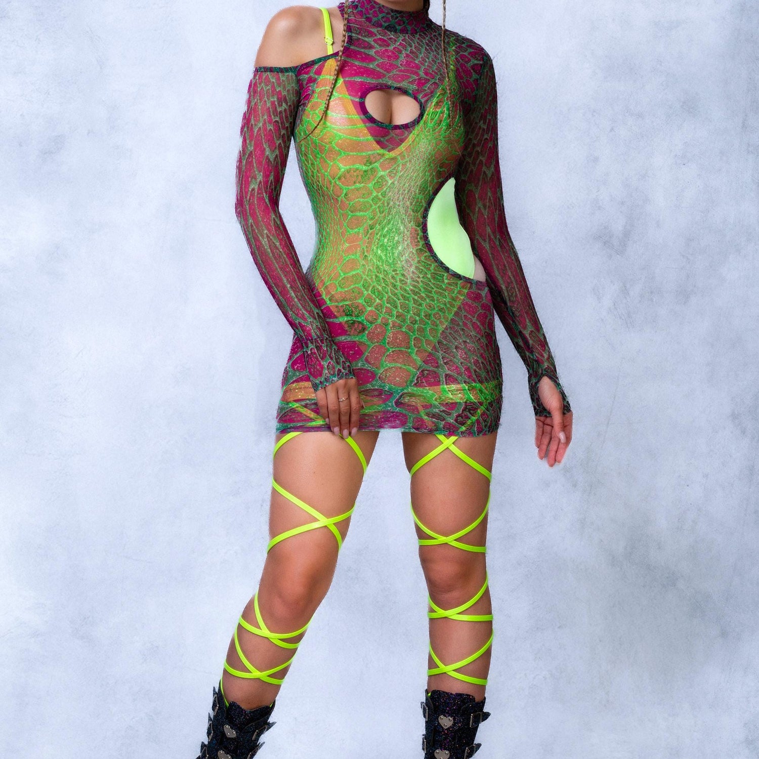 Emerald Viper Leg Wraps Festival