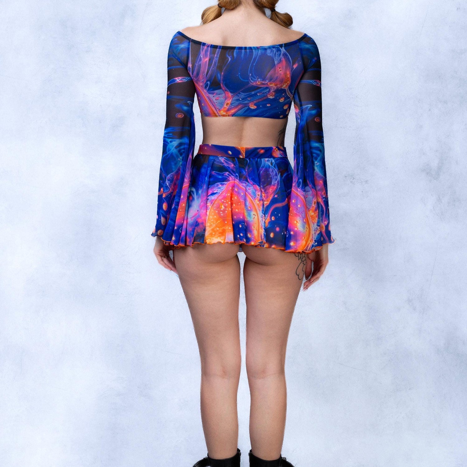 Aquatic Dance Mesh Off Shoulder Top 7
