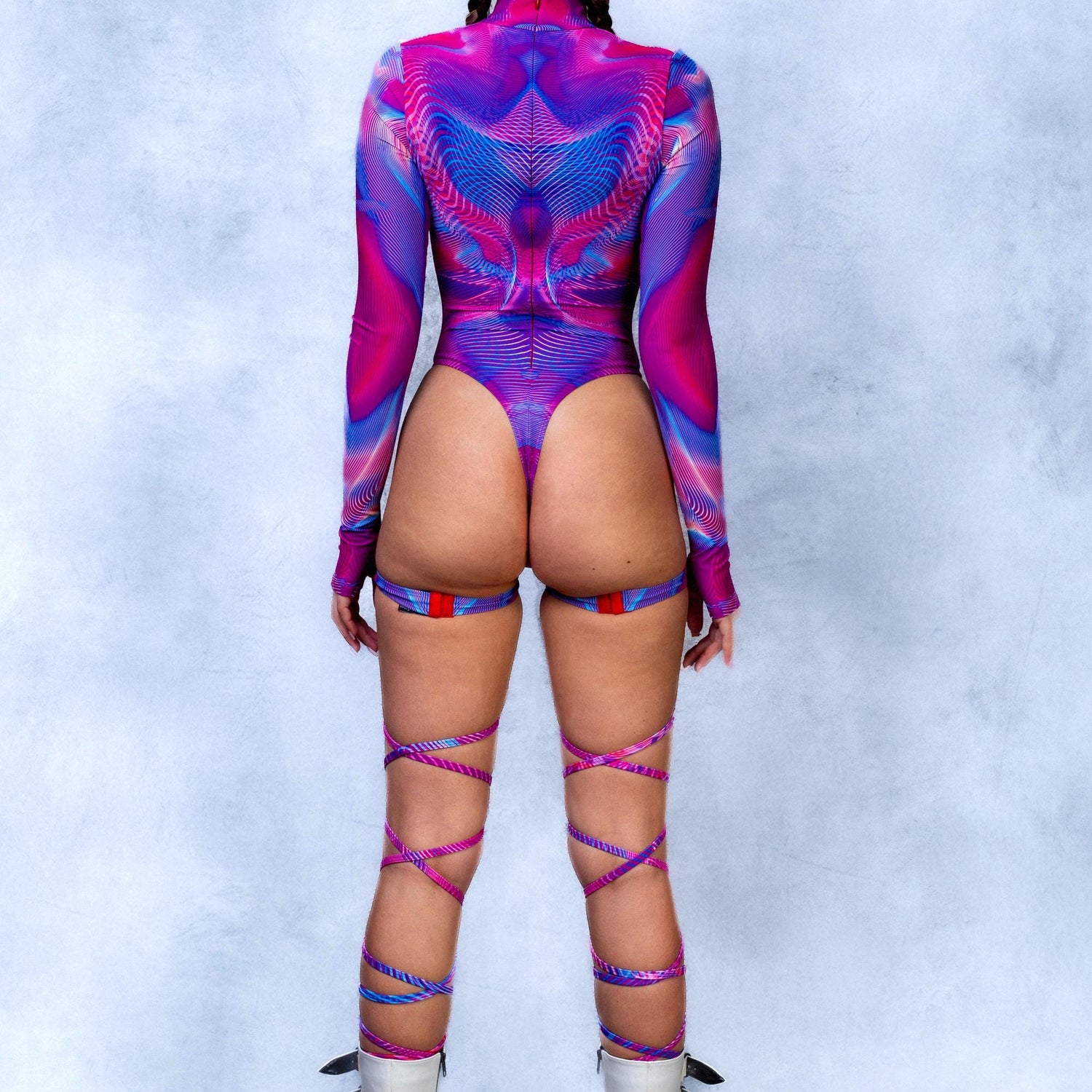 Fallen Matrix Back Zip Leotard Lycra