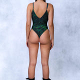 Green Empusa V-neck Bodysuit
