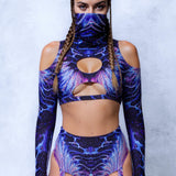 Deep Sea Phantom Cold Shoulder Top