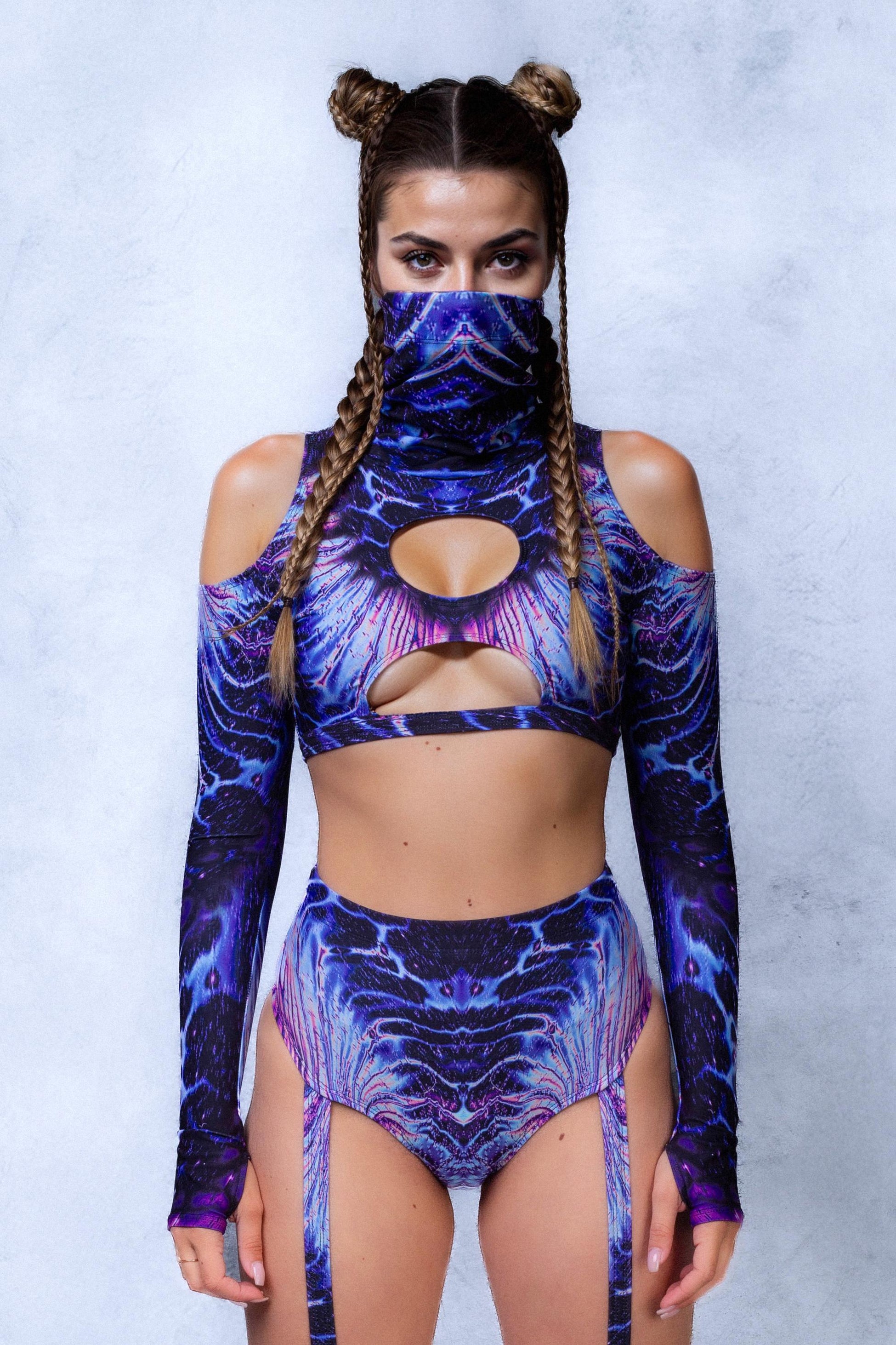 Deep Sea Phantom Cold Shoulder Top 1