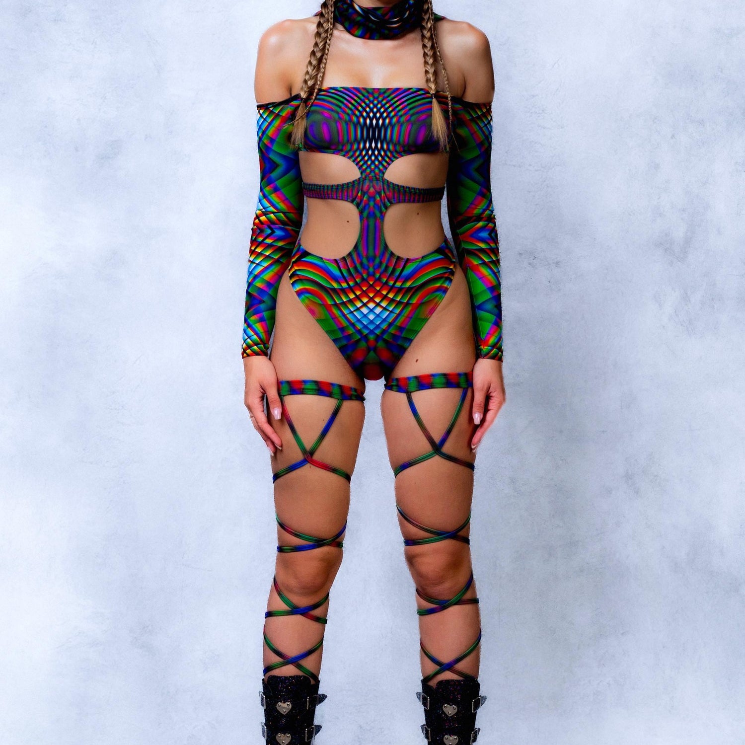 Higgs Particle Rave Hood Blue, Orange
