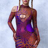 Rosy Viper Roundcut Dress