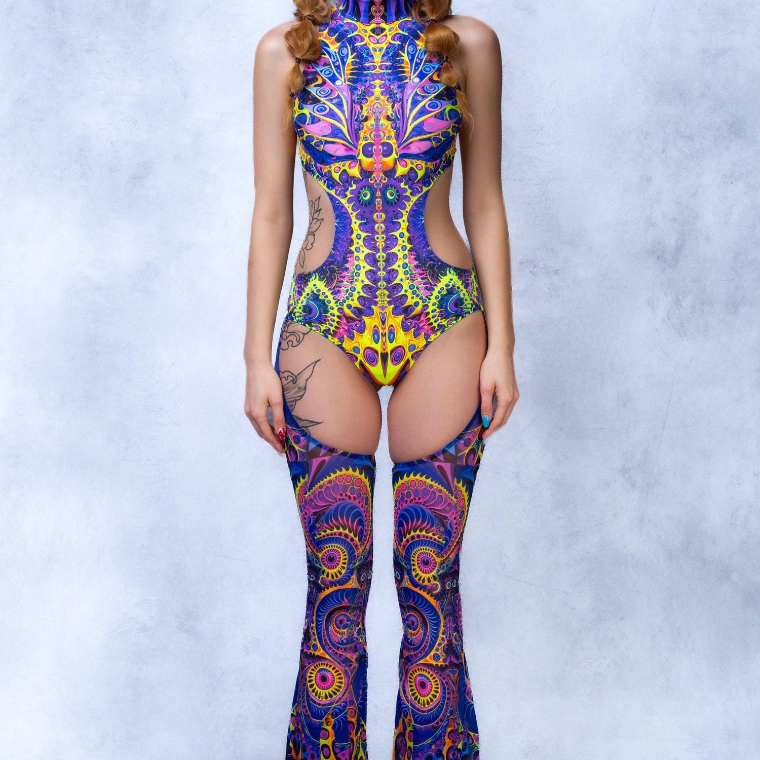 Eyeball It Backless Chaps Bodysuit 7