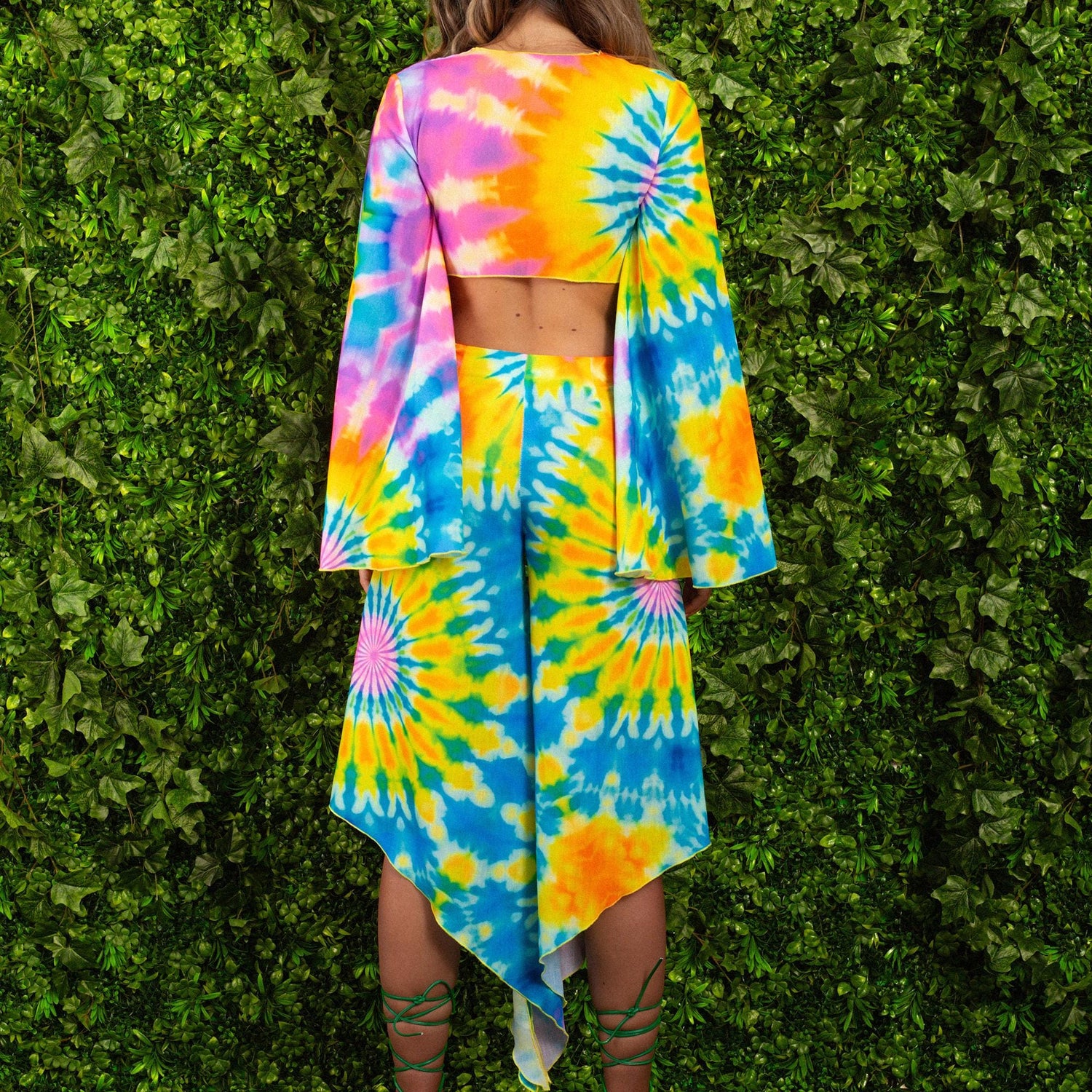 Splash of Love Loose Slit Pants Festival