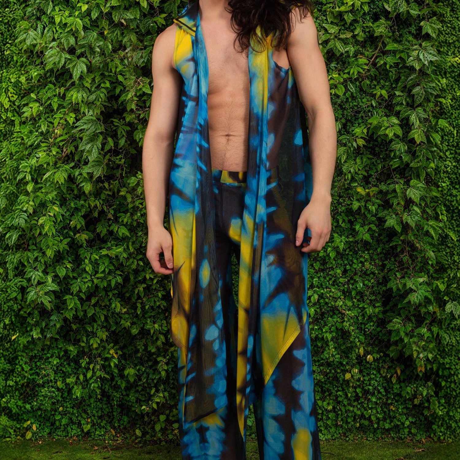 Even Flow Mesh Male Hooded Vest Blue