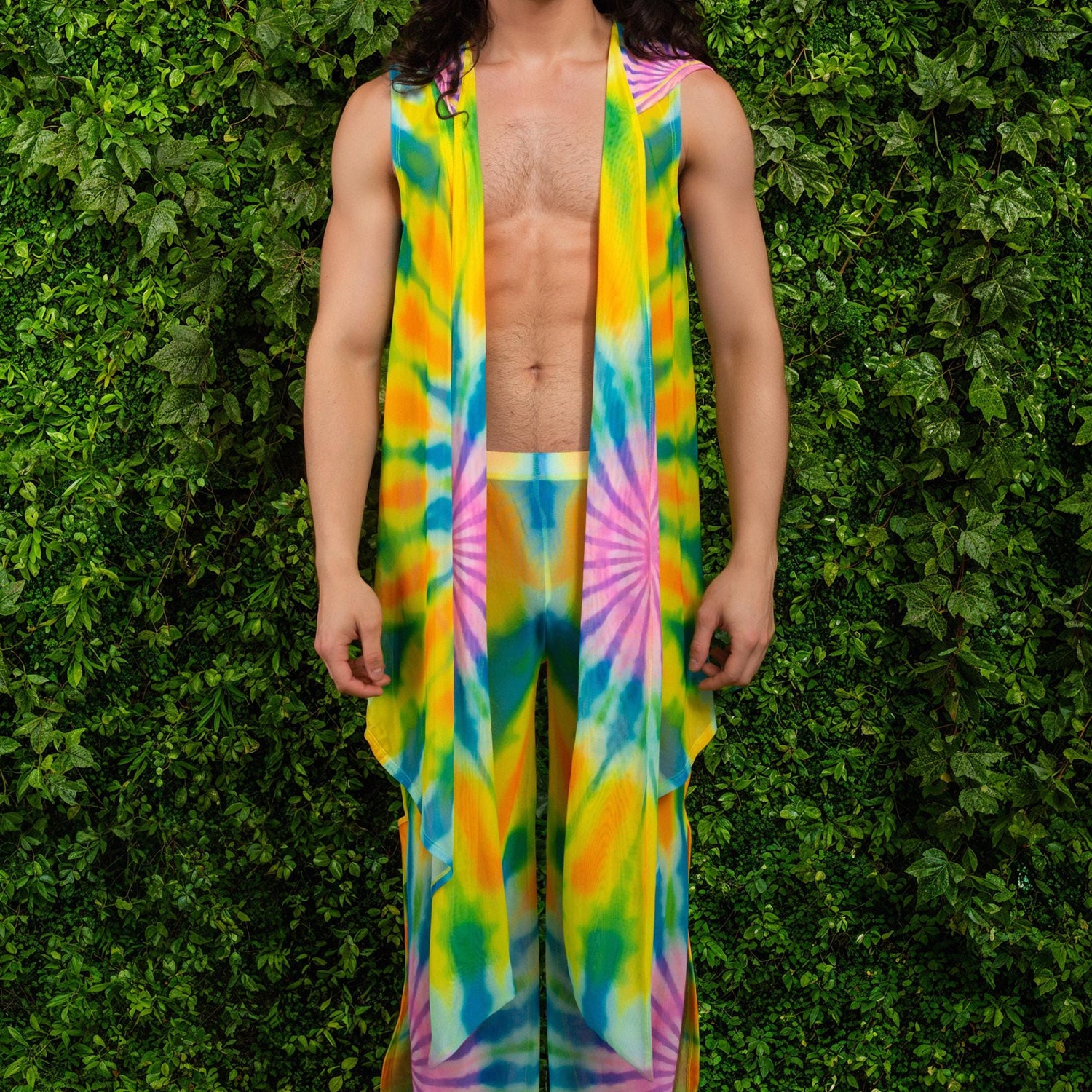 Splash of Love Mesh Male Vest Set Rainbow