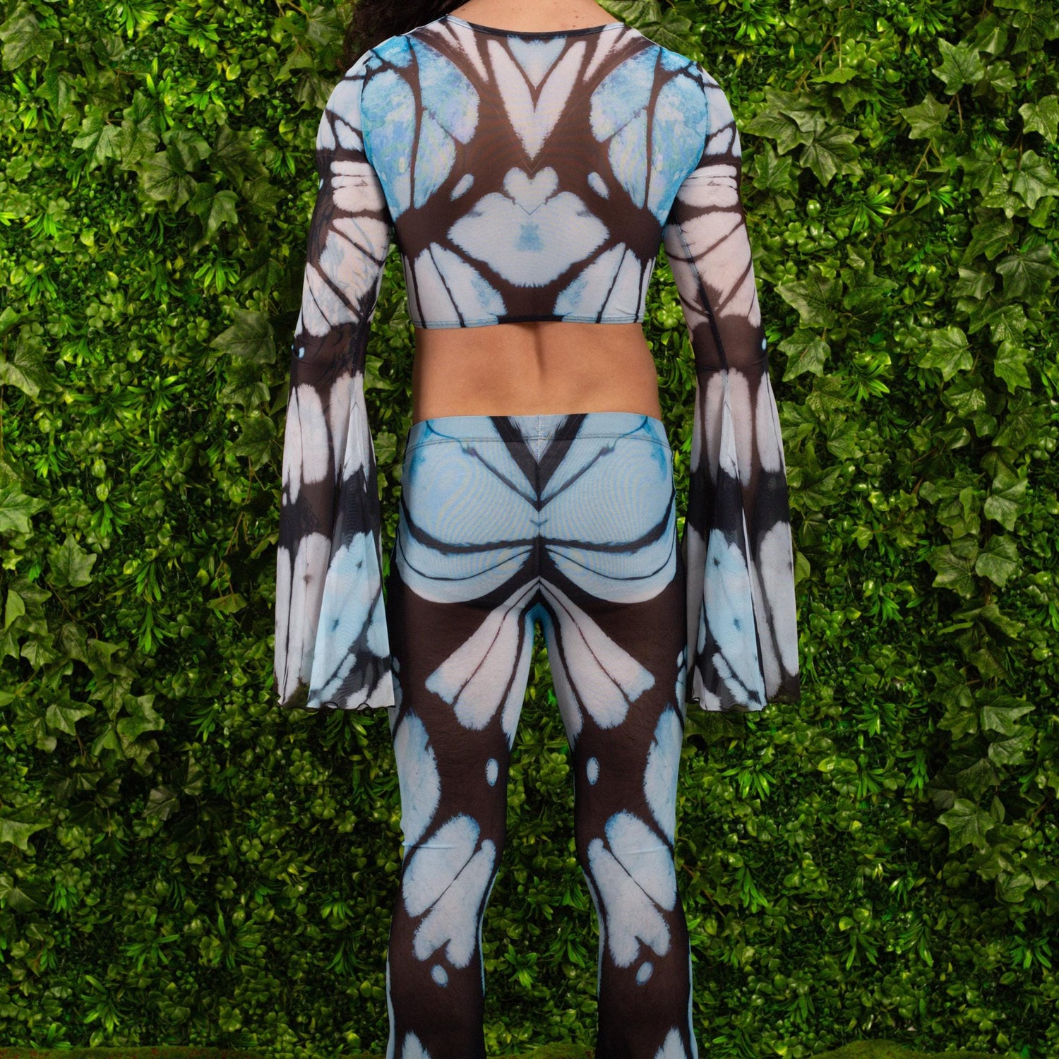 Swallowtail Sail Mesh Male Bell Sleeve Top Festival