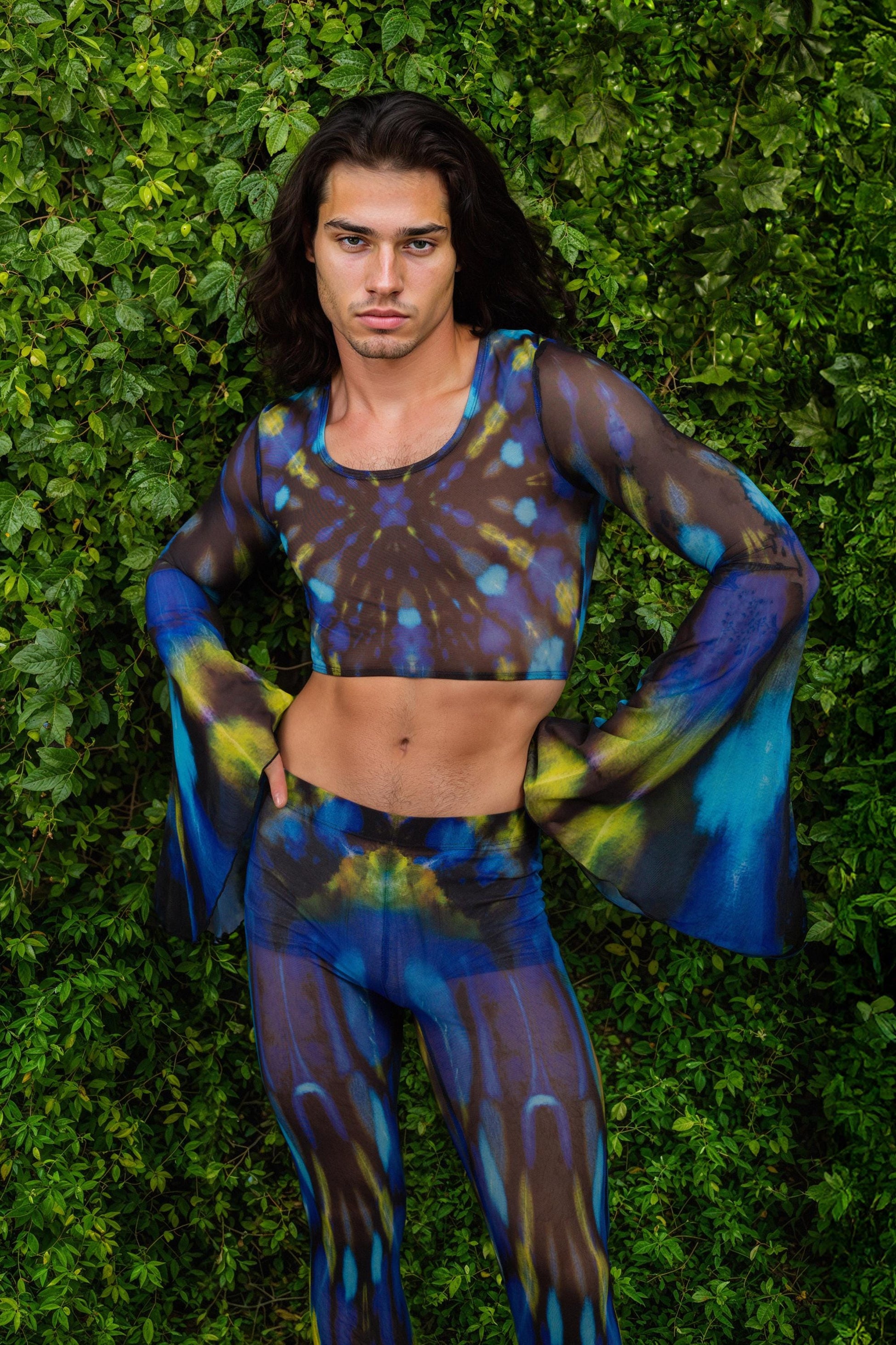 Rain Mesh Male Bell Sleeve Top 1