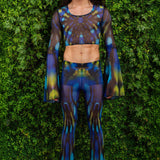 Rain Mesh Male Flared Pants