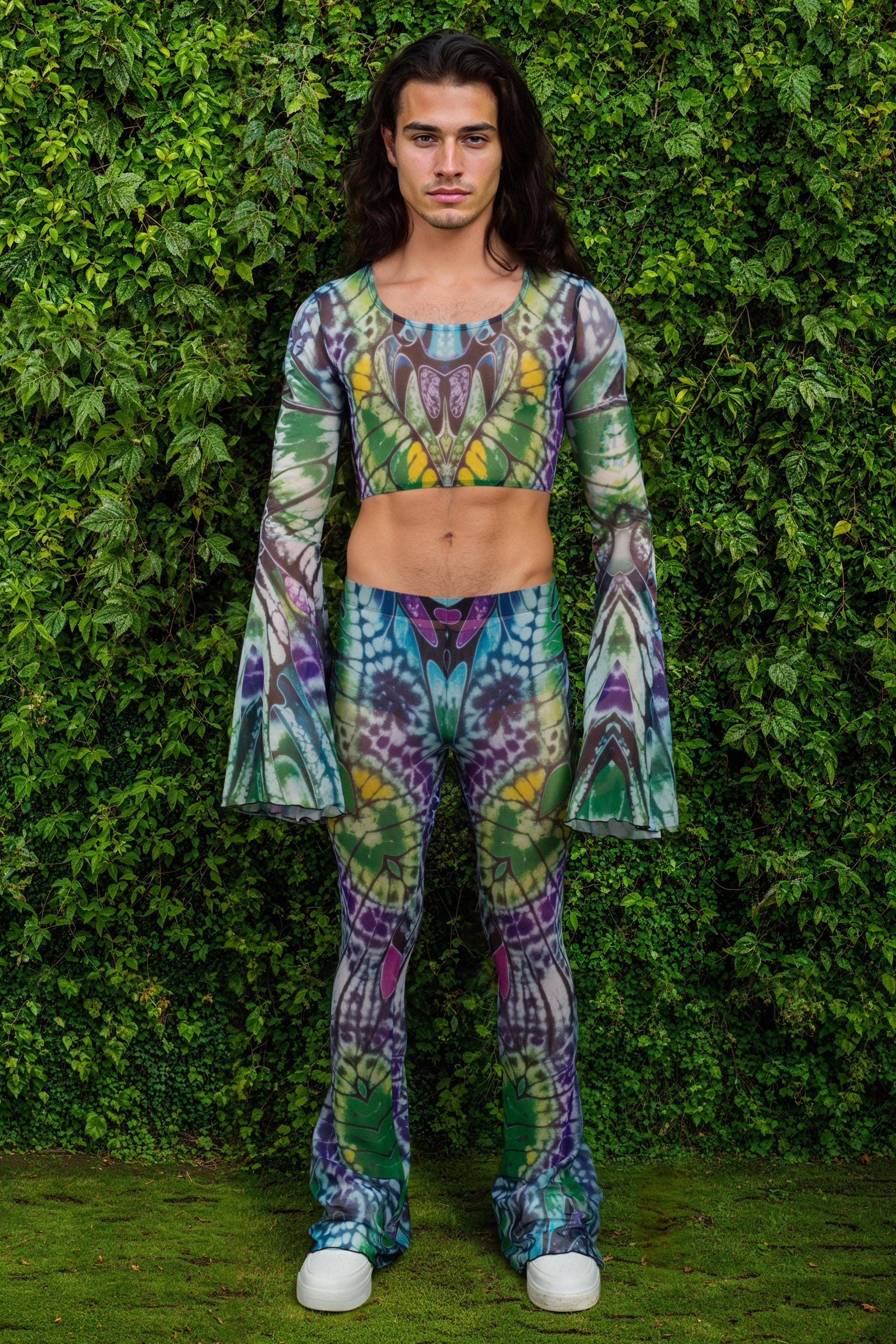 Caleidoscope Mesh Male Flared Pants 2