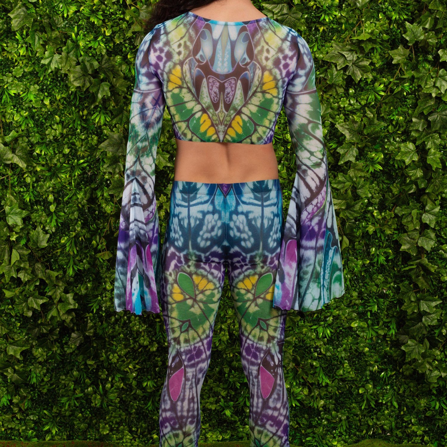 Caleidoscope Mesh Male Bell Sleeve Top Festival