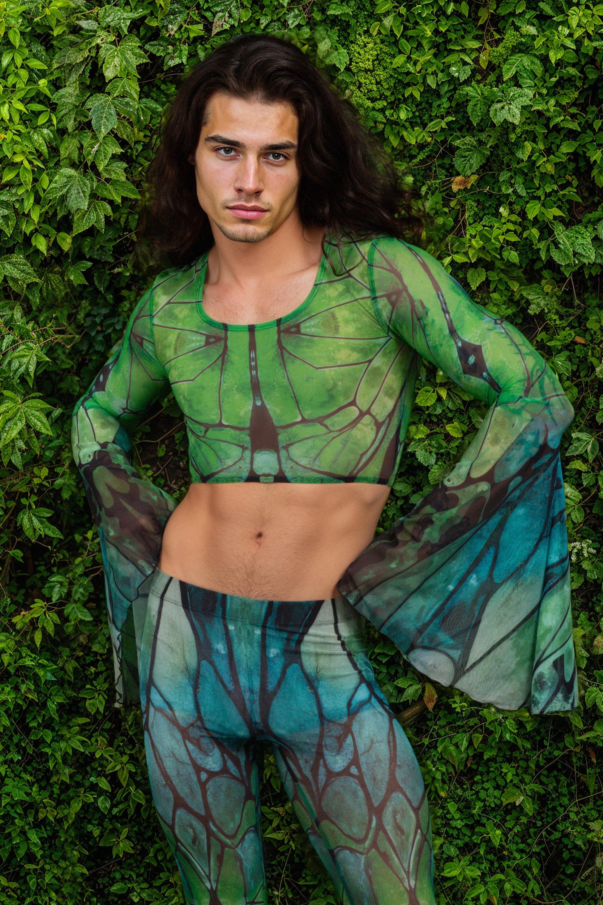 Luna Glide Mesh Male Bell Sleeve Top 1