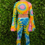 Splash of Love Mesh Male Bell Sleeve Top