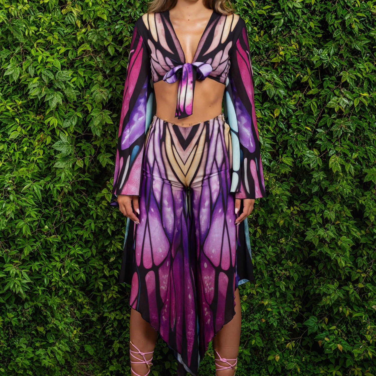 High Flared Tied Top Purple