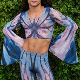 Sweet Thing Mesh Male Bell Sleeve Top